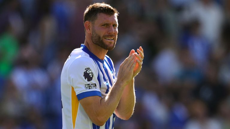 James Milner in action for Brighton