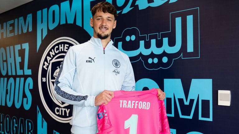 James Trafford re-signs for Manchester City (Photo by Tom Barton/Manchester City FC)