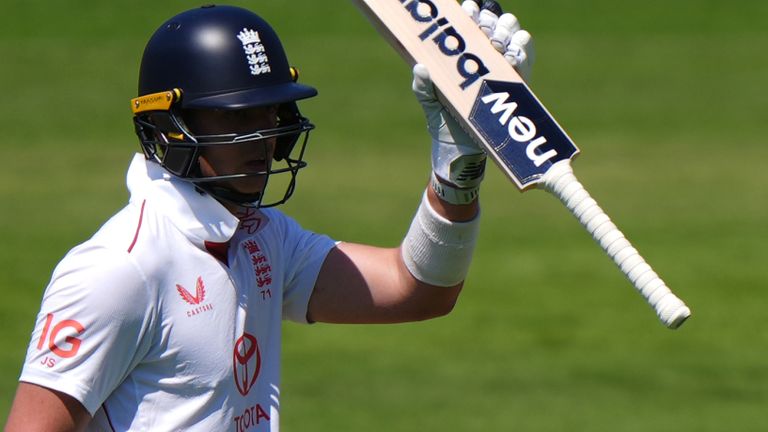 Jamie Smith reached his half-century before lunch on day two as England rebuilt from 271-7