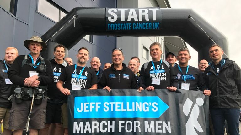 The trek saw the team take on a 30-mile walk in aid of Prostate Cancer UK