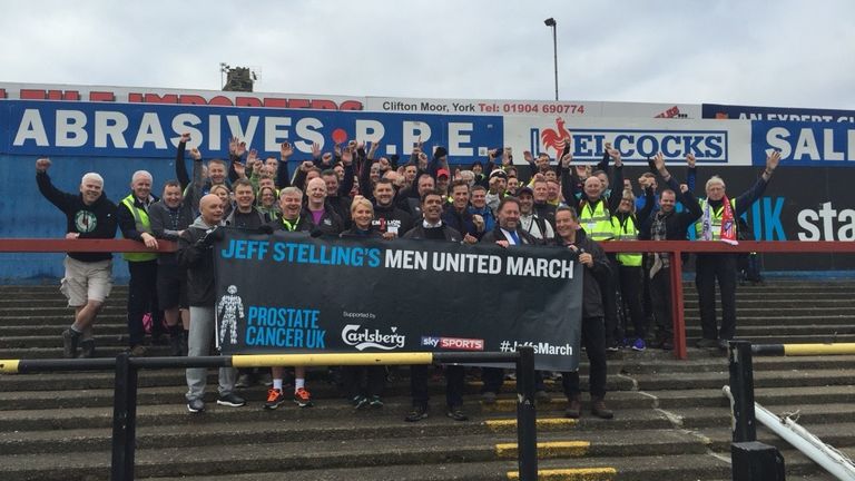 Jeff Stelling with Prostate Cancer UK put on a 'Men United March' to raise vital funds