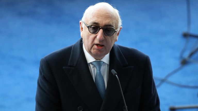 Jonathan Barnett talks during the Cyrille Regis Memorial Service at The Hawthorns on January 30, 2018