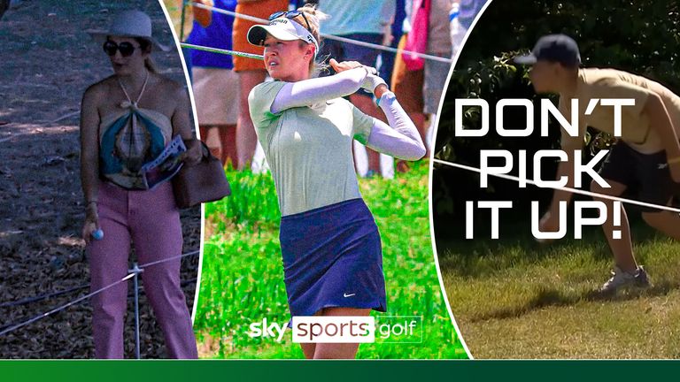 Fan picks up Korda's ball.