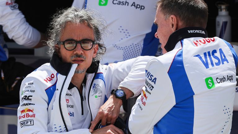 Laurent Mekies with Alan Permane at the Emilia-Romagna GP in May (HOCH ZWEI/picture-alliance/dpa/AP Images)