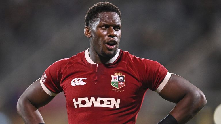 Lions captain Maro Itoje in action against ACT Brumbies