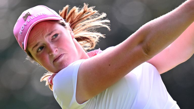 Lottie Woad in action in the final of the Amundi Evian championship