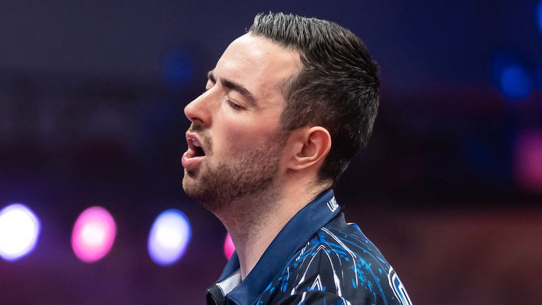Luke Humphries on the opening night of the World Matchplay in Blackpool