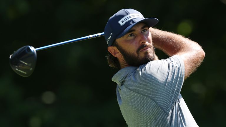 Max Homa with the driver during the first round of the John Deere Classic