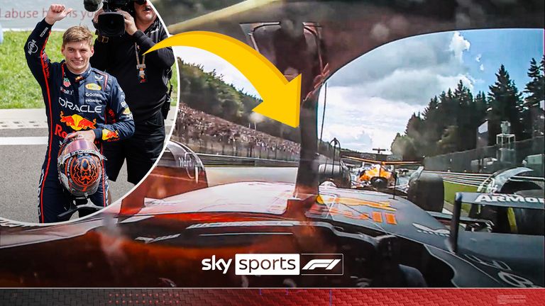 Brilliant footage of Max Verstappen's astonishing overtake against Oscar Piastri.