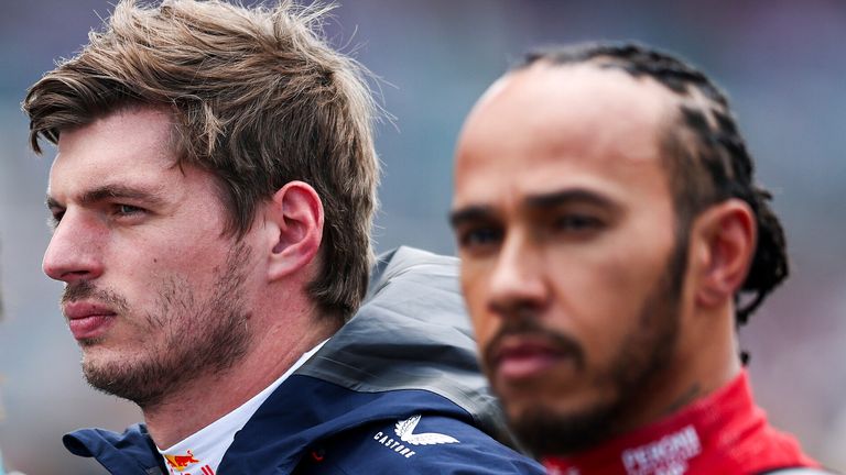 #1 Max Verstappen (NLD, Oracle Red Bull Racing), #44 Lewis Hamilton (GBR, Scuderia Ferrari HP), F1 Grand Prix of Great Britain at Silverstone Circuit on July 6, 2025 in Silverstone, Great Britain. (Photo by HOCH ZWEI) Photo by: HOCH ZWEI/picture-alliance/dpa/AP Images