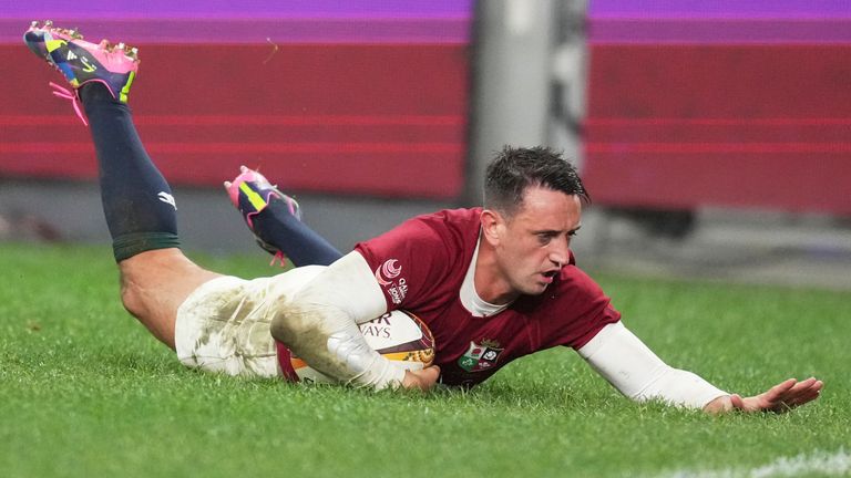 Scrum-half Alex Mitchell showed class and pace to dummy his way over