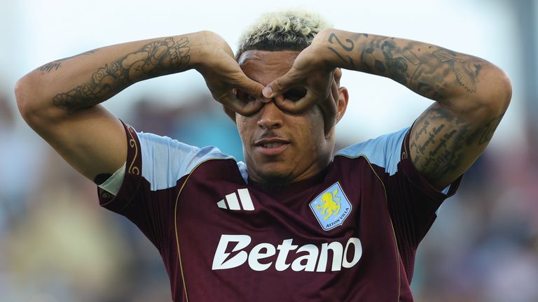 Morgan Rogers scored as Aston Villa drew with Eintracht Frankfurt in the US