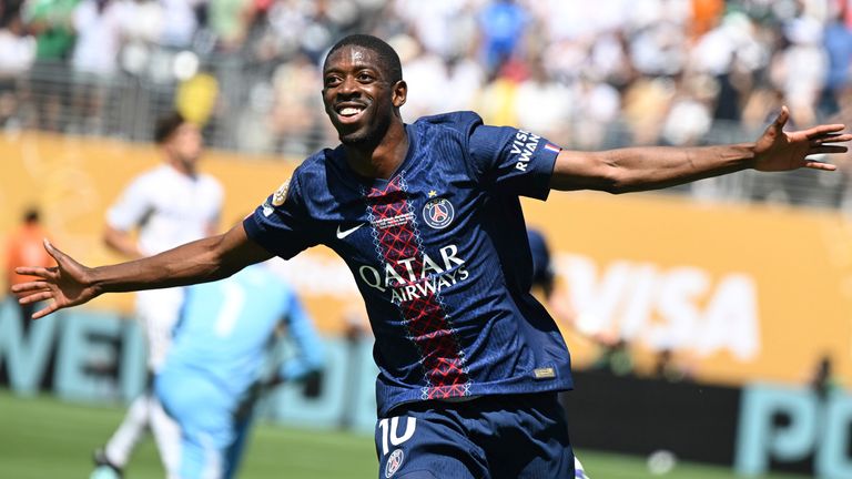 Ousmane Dembele scored PSG's second goal, his 35th of the season