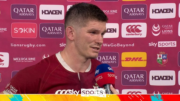Owen Farrell gives his full-time thoughts after captaining the Lions to a victory over First Nations & Pasifika XV ahead of the second test against Australia. 
