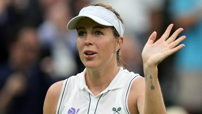 Anastasia Pavlyuchenkova reacts was denied a game after the electronic line-calling system failed to work during her win over Sonay Kartal