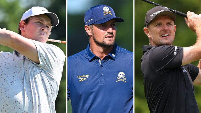 Bob MacIntyre, Bryson DeChambeau and Justin Rose (AP)