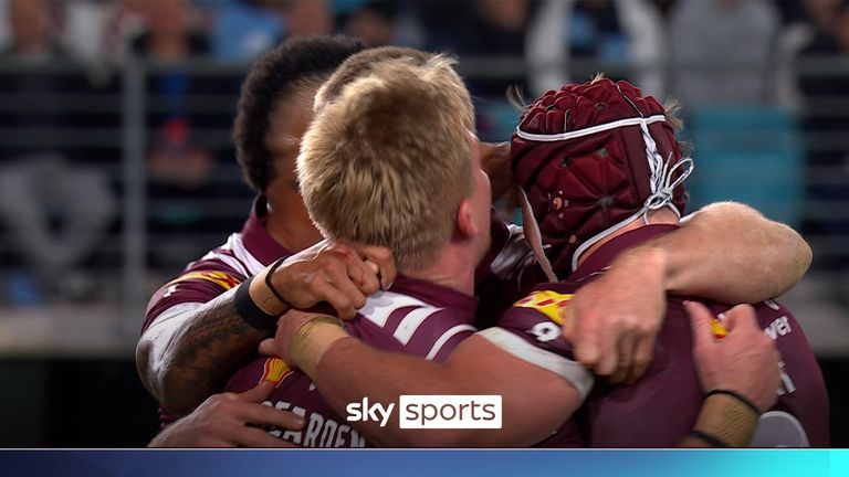 Tom Dearden finished off a superb team try as Queensland extended their lead in the first half over New South Wales in the State of Origin decider.
