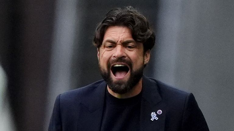 Russell Martin shouts during Rangers' Champions League second qualifying match against Panathinaikos