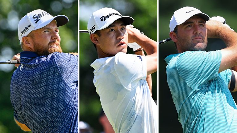 Shane Lowry, Collin Morikawa and Scottie Scheffler (AP)