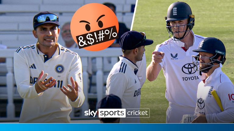 Shubman Gill and Zak Crawley have a disagreement
