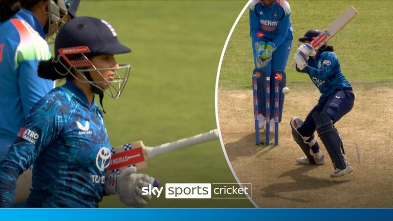 Inglaterra vs India ODI para mujeres: Sophia Dunkley ha tomado el wicket en la última pelota