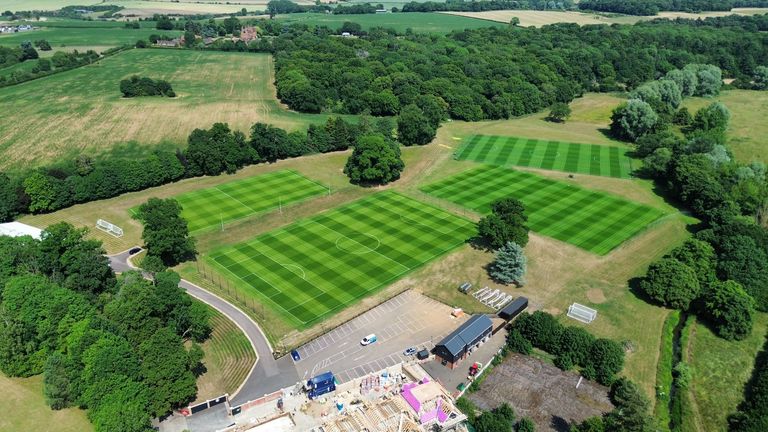 Drone view of Stevenage FC's training ground