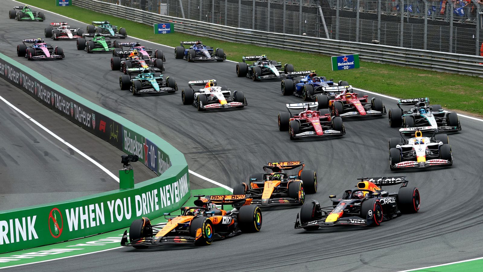 Dutch GP: Piastri leads Norris after dramatic start as rain threatens LIVE!