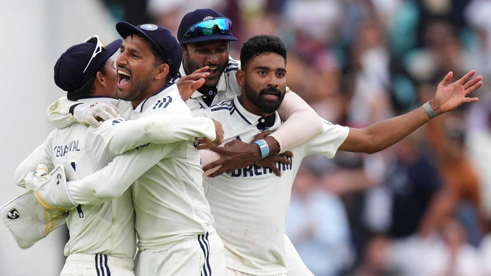 India beat England by six runs in Oval epic to draw Test series 2-2 as Chris Woakes heads out to bat with arm in sling