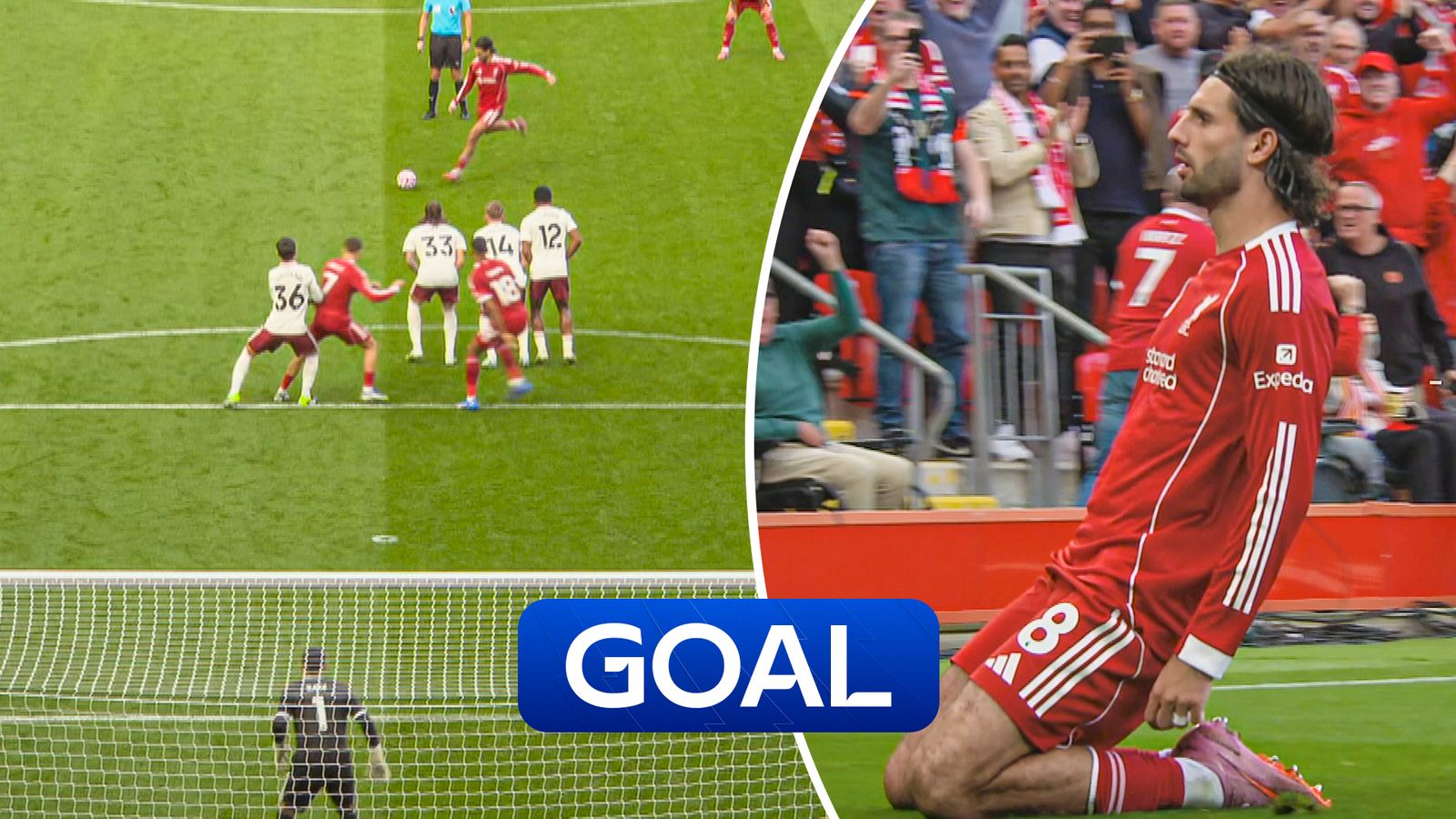 Szoboszlai STUNS Anfield with sensational free-kick!