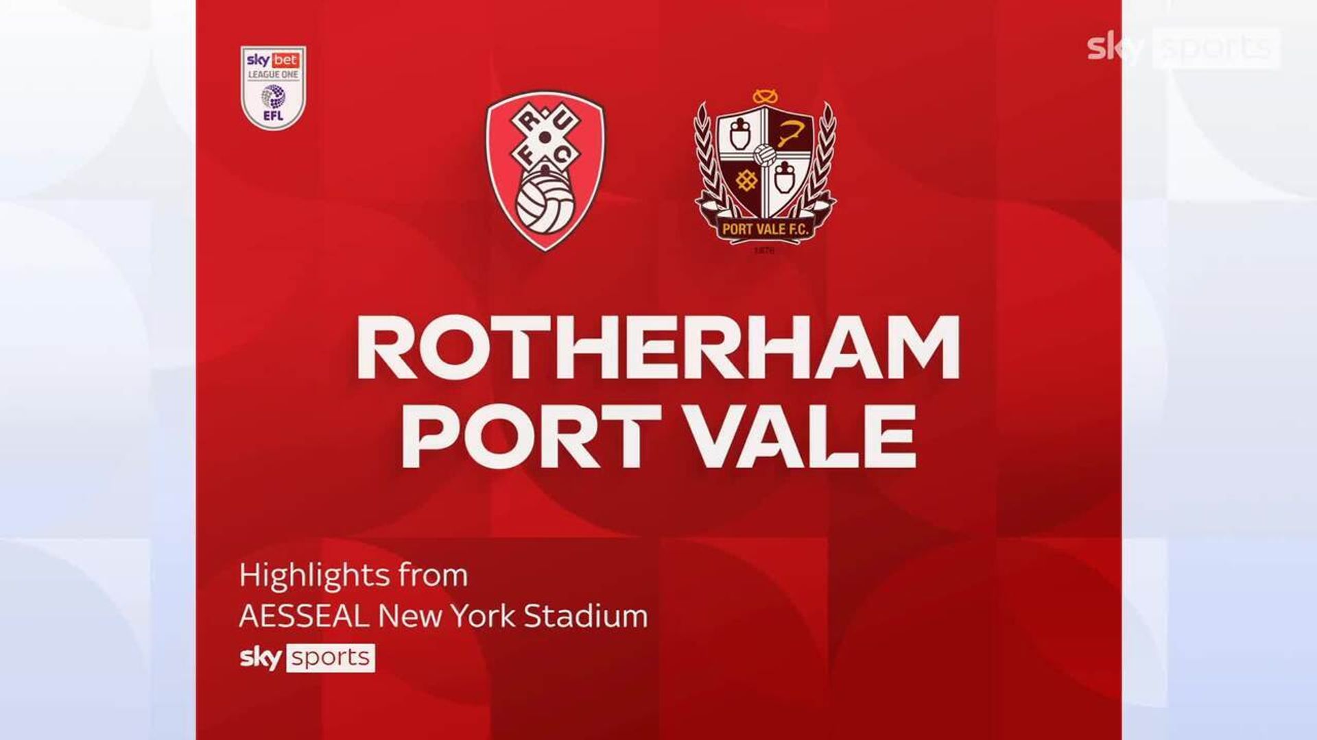 Rotherham 2-1 Port Vale
