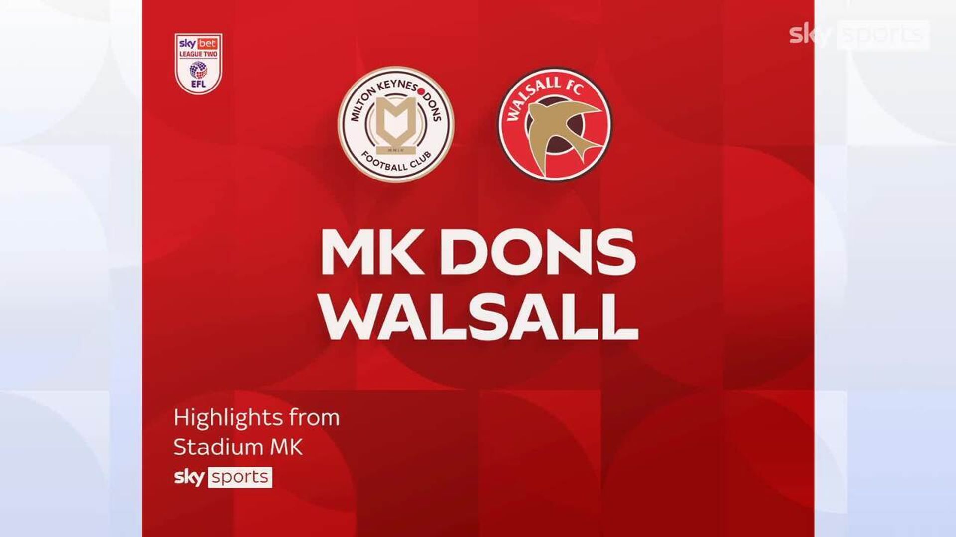 MK Dons 0-1 Walsall 