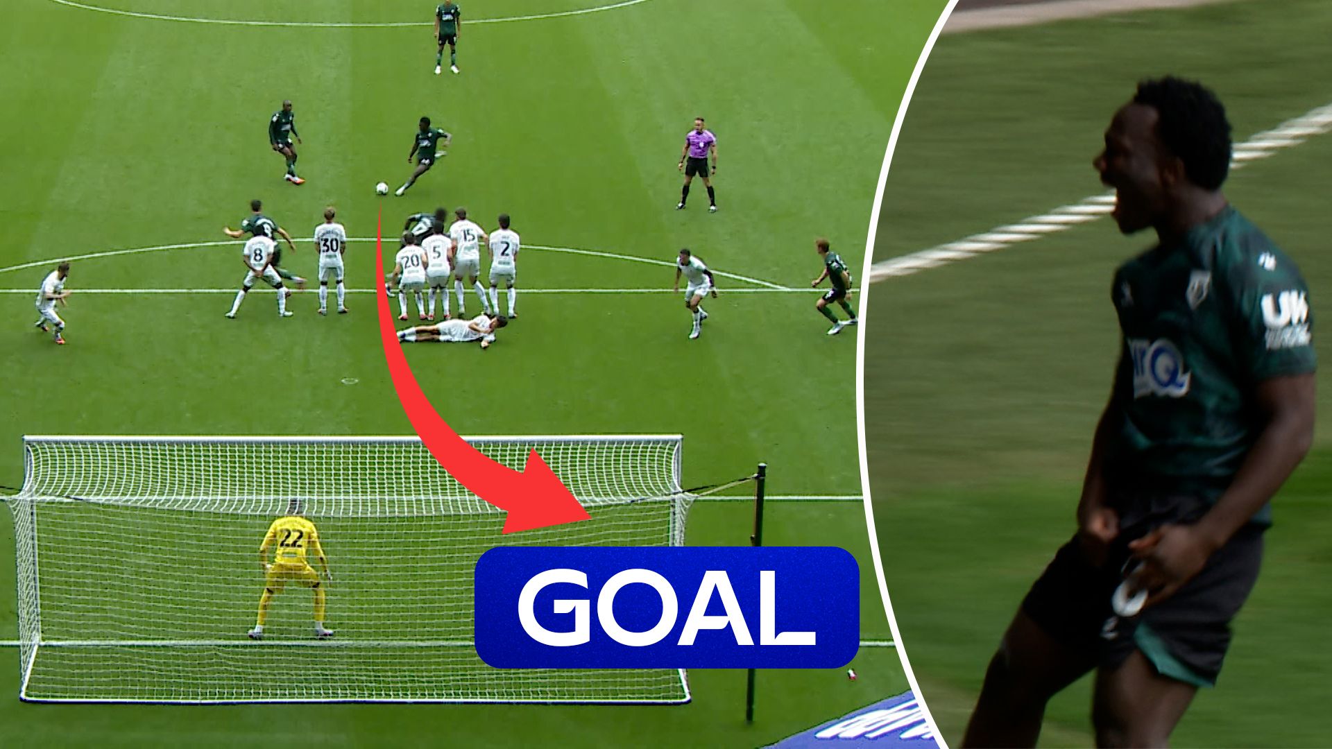 'Inch perfection!' | Irankunda's superb free-kick puts Watford ahead!