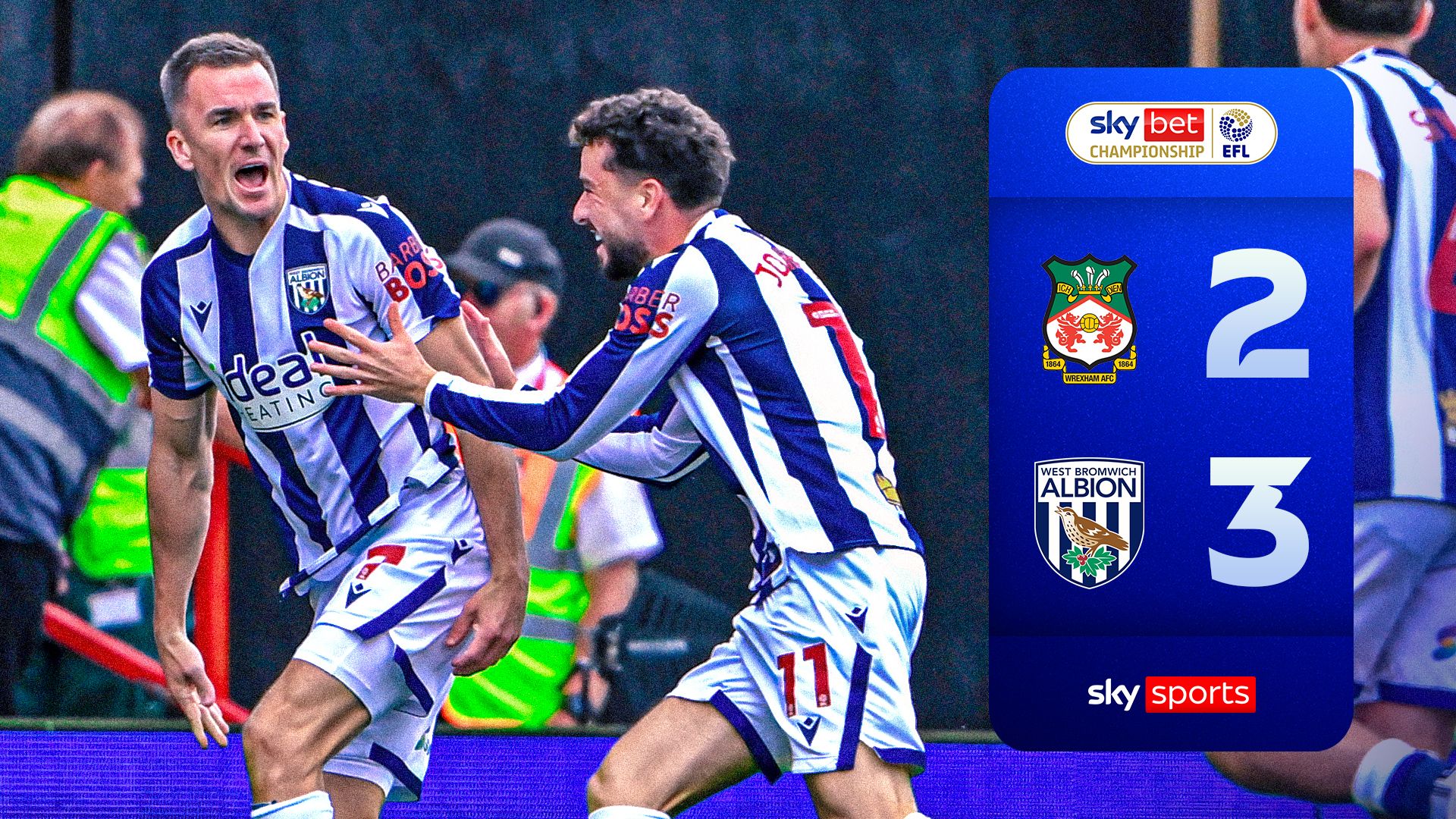 Wallace scores 28 SECONDS after coming on! Wrexham 2-3 West Brom