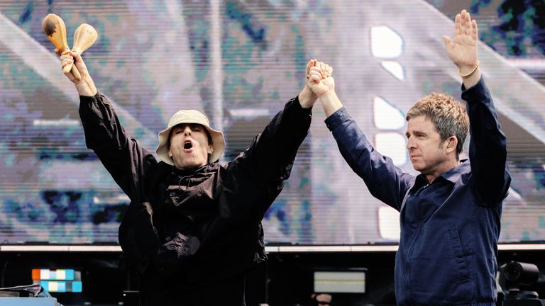 Noel and Liam Gallagher on stage during the Oasis reunion tour in 2025. Pic: Big Brother Recordings