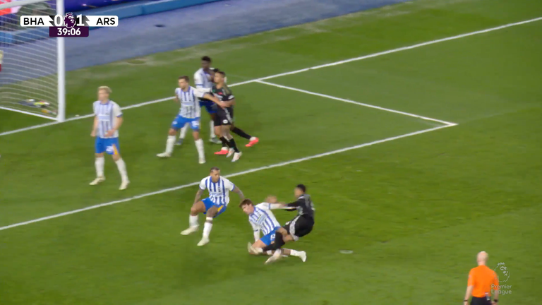 Brighton were seen doubling up and also blocking Gabriel off the ball to stop Arsenal's threat from corners