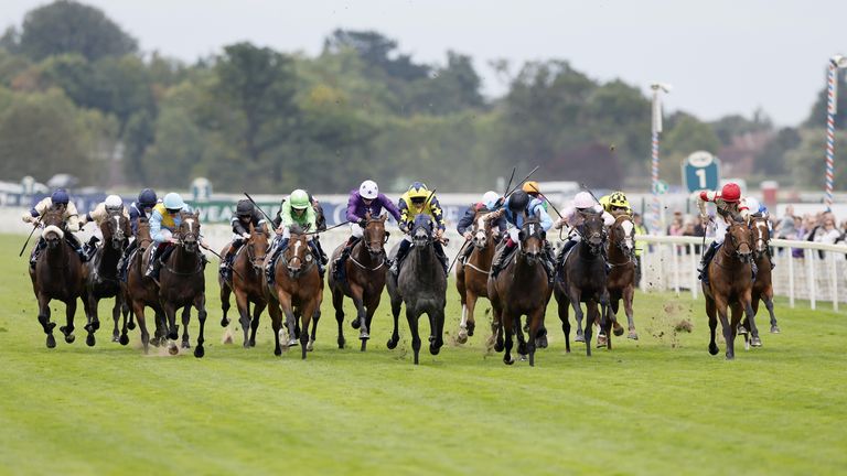 Asfoora ridden by Oisin Murphy on their way to winning the Coolmore Wootton Bassett Nunthorpe