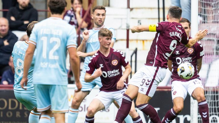 Motherwell's Callum Slattery opened the scoring at Hearts