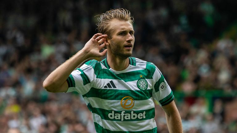 Celtic's Benjamin Nygren scored a double against Livingston
