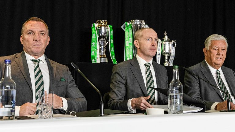 Should Celtic chief exec Michael Nicholson (Centre) and chairman Peter Lawwell (R) be more transparent? 