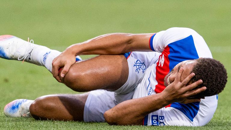 Plazen, República Checa - 12 de agosto: Desser Cyreal de Rangers en la tercera ronda de la UEFA Champions League, entre Victoria Plazen y Rangers durante el partido de vuelta, agosto de 2025, Playzen, República Checa de la República Checa. (Foto de Alan Harvey / Group)