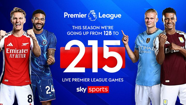 Sky Sports, lai parādītu 215 Live Premjerlīgas spēles šajā sezonā