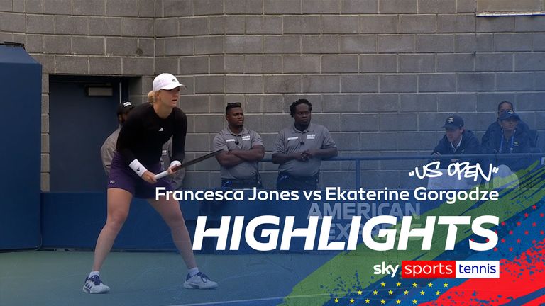 Highlights of the US Open first round qualifier between Francesca Jones and Ekaterine Gorgodze.