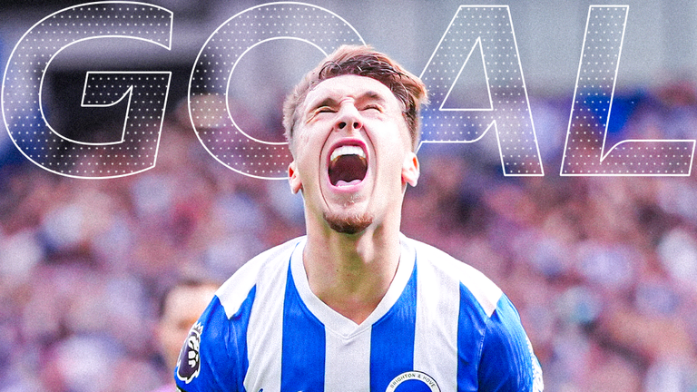 Gruda scores for Brighton against Man City