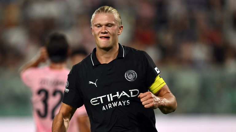 Erling Haaland gave Man City the lead vs Palermo