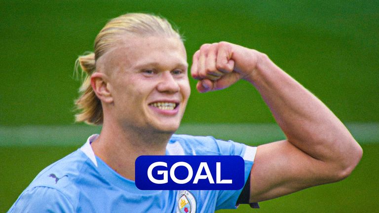 Haaland opens scoring for City.