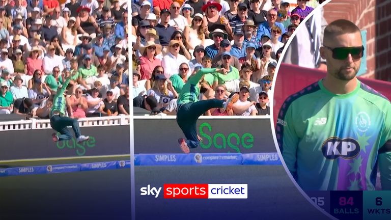 Oval Invincibles' Will Jacks made a sensational save, stopping a maximum with this incredible fielding moment.