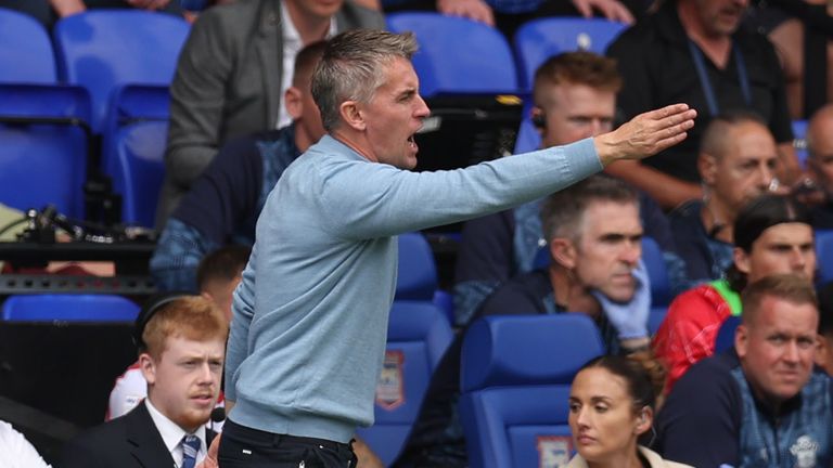 Ipswich boss Kieran McKenna on the touchline during the 1-1 draw against Southampton