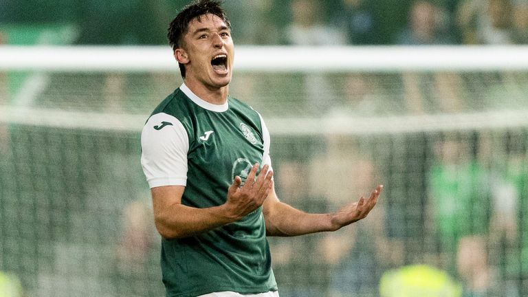 Edinburgh, Scotland - August 14: Kiron Boy from Hebranian celebrates his score to make it 2-1 during a third conference match match in the Conference League at the European Union University between Hebranian and Partizan Belgrade on Easter Street, on August 14, 2025, in Edinburgh, Scotland. (Ross Parker / SNS group)