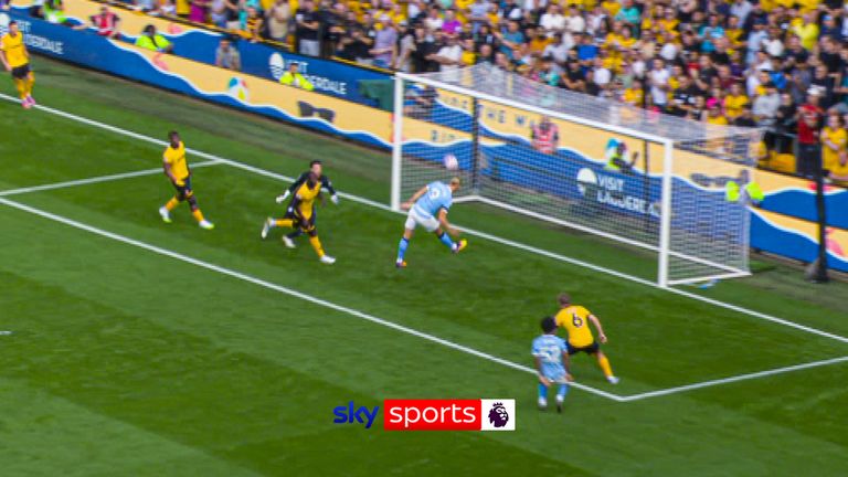 Haaland head over from close range.