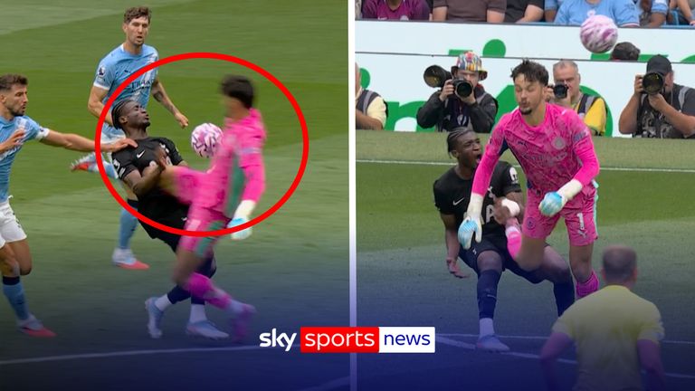 Jay Bothroyd shares split opinions on whether the ball hits Man City keeper James Trafford's arm outside the box should have been a handball.